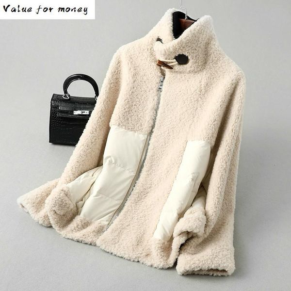 

fur real coat autumn winter wool jacket women clothes 2021 korean vintage down coats suede lining abrigo mujer kqn59391 zt2888, Black