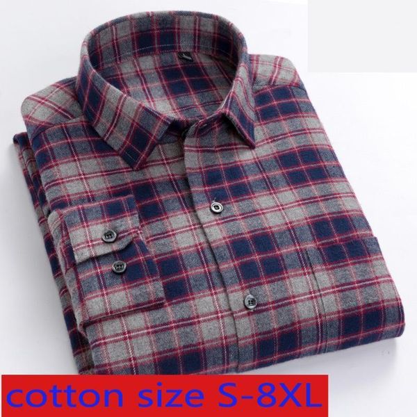 

2020 new fashion men long sleeve shirt super large cotton plaid stripe dress shirts smart casual plus size s-3xl4xl5xl6xl7xl8xl1, White;black