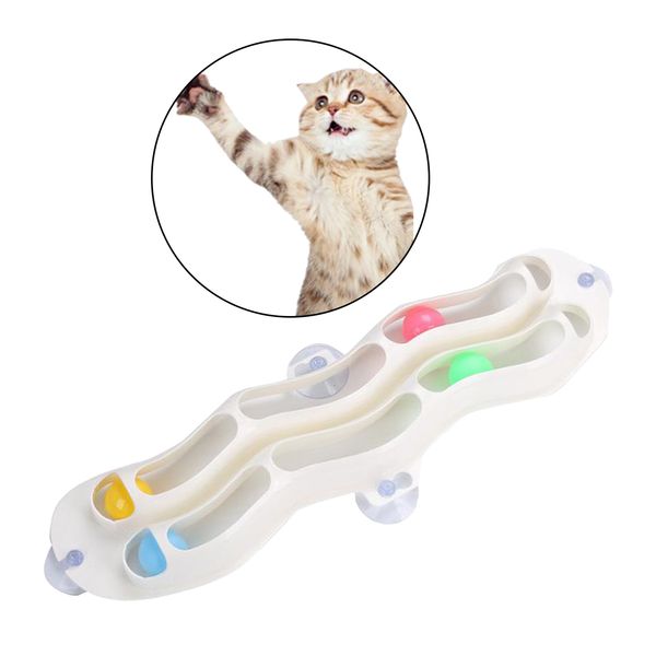 

cat toy fun interactive play track with moving balls satisfies kitten hunting, chasing & exercising needs