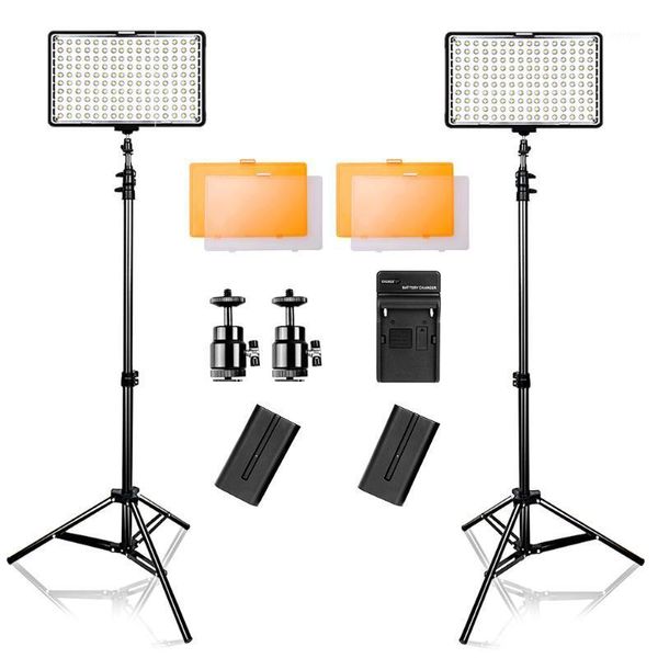 

flash heads travor 2 in 1 led video light 3200/5500k camera kit for dslr and camcorder with carry case1