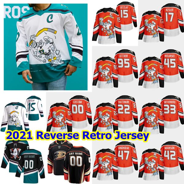 

anaheim ducks 2021 reverse retro hockey jersey kevin boyle jersey chad johnson michael del zotto charlie conway derek grant custom stitched, Black;red