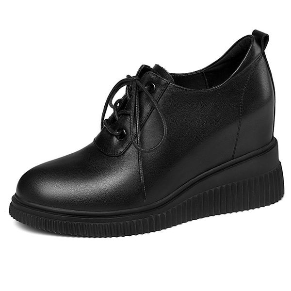 

fashions 2021 new genuine wedges lace pumps to solid colors spring high heels shoes toxg, Black