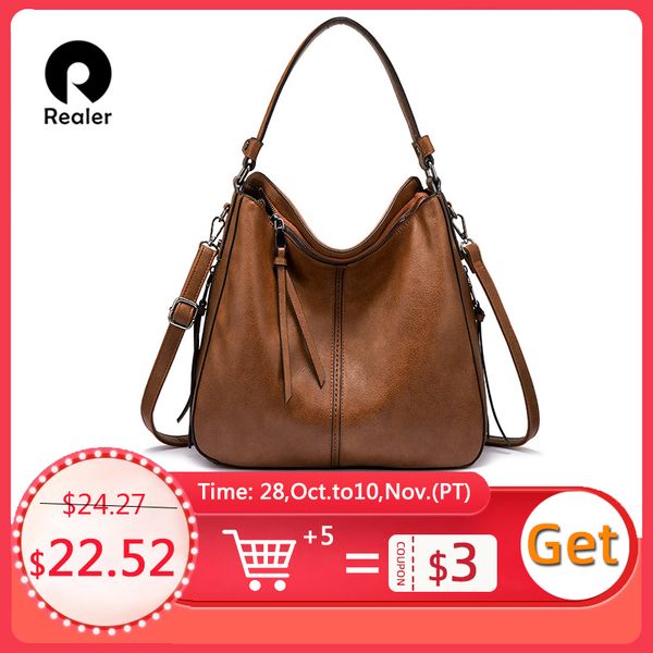 

realer handbags women shoulder crossbody bag female casual large totes artificial leather ladies hobo messenger bag