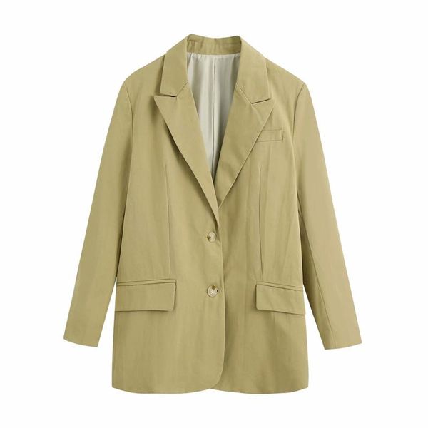 

women's suits & blazers elegant women solid blazer 2021 office ladies pocket jackets casual female full sleeve streetwear girls vintage, White;black