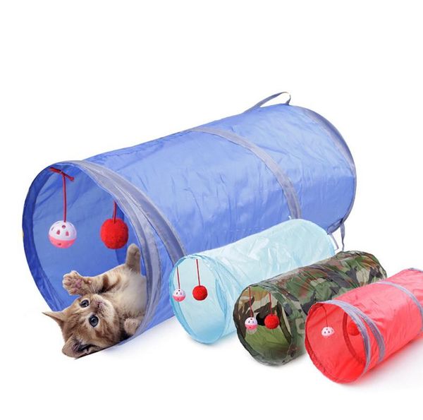 

2 holes pet cat toys tunnel play tubes collapsible crinkle kitten interactive toys puppy ferrets play dog tunnel