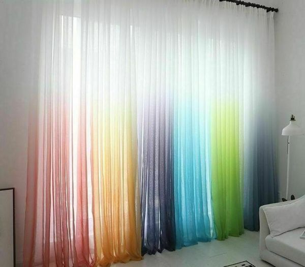 

modern gradient color window tulle curtains for living room bedroom organza