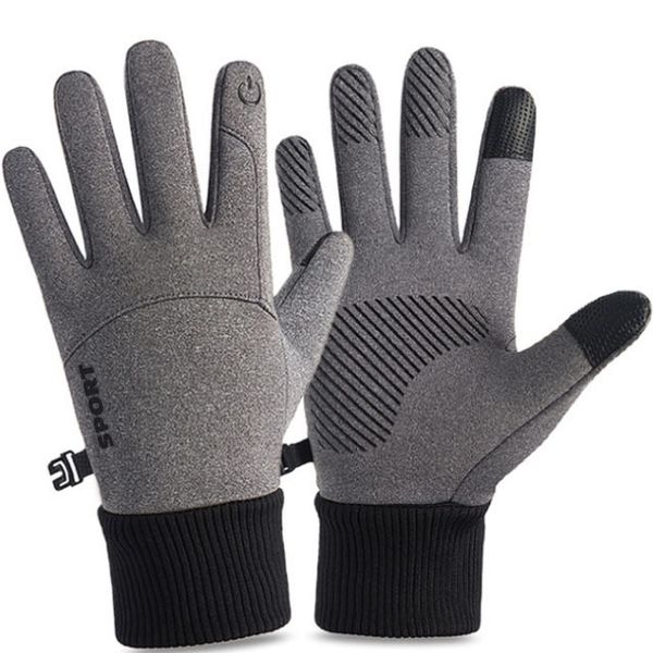 

new men's plush touch screen students winter cycling sports warm gloves, Blue;gray