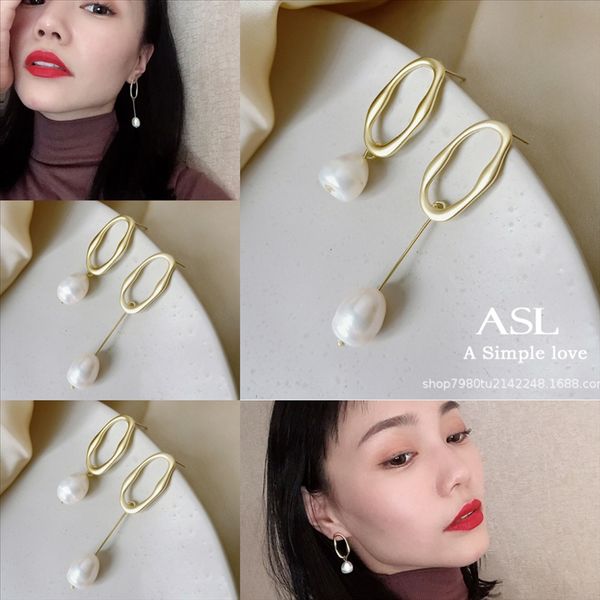 

uix new korean jewelry stone crystal natural new stud earring front backsided stud earring for women fashion gift cuff piercing earring, Golden