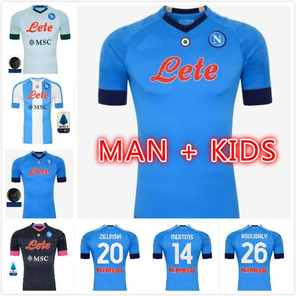 

thailand quality 2020 2021 napoli soccer jersey home 2020 naples zielinski hamsik insigne mertens callejon player rog football shirts, Black;yellow