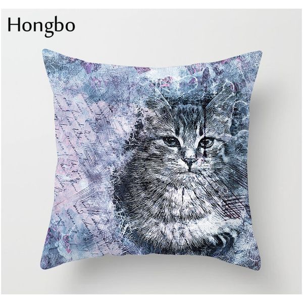

hongbo смешные животные полиэстер подушка крышка акварель картина картина кошка собака лев тигр домашняя подушка чехлы f wmtxuq