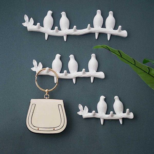 

hooks & rails 1pcs wall decorations home accessories living room hanger resin bird key bedroom kitchen coat hat clothes towel