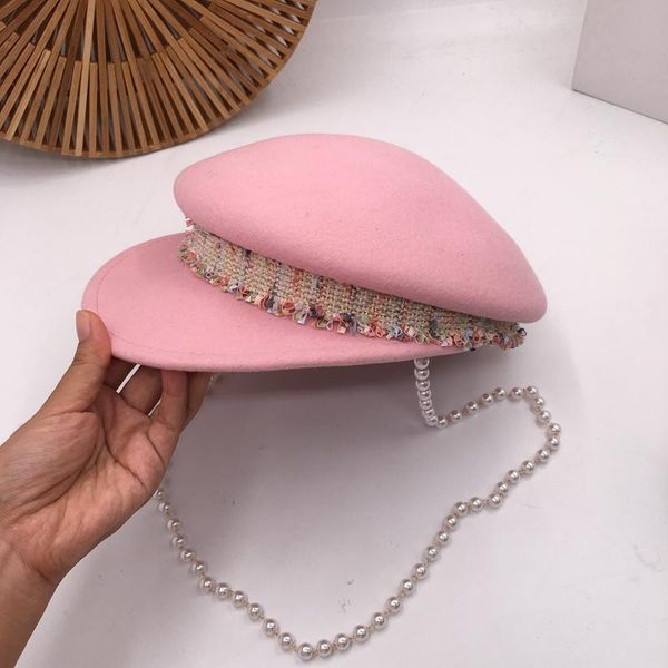 

visors sweet pink nifty cap female fashion wool little hat show face han edition, the beret son of super, Blue;gray
