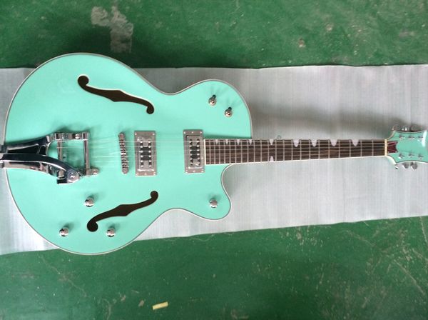 

electric guitar semi hollow body double f hole surf geen tremolo