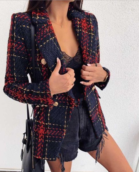 

women jacket personality deep v long sleeve solid colordouble-breasted blazer slim formal elegant business coat, White;black