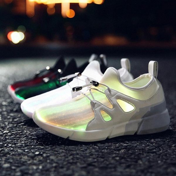 

white black fashion usb charger glowing light up sneakers led children lighting shoes boys girls illuminated luminous sneaker #l09l