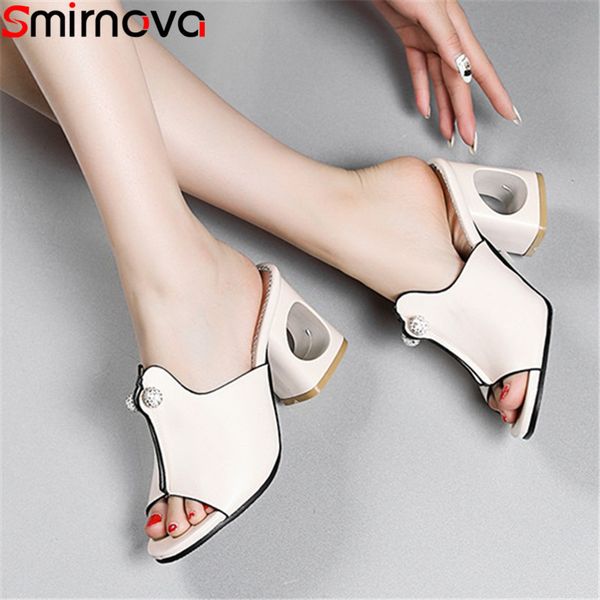 

smirnova plus size 34-48 fashion summer new shoes woman square high heels shoes women casual sandals women 2020 summer shoes y200702, Black