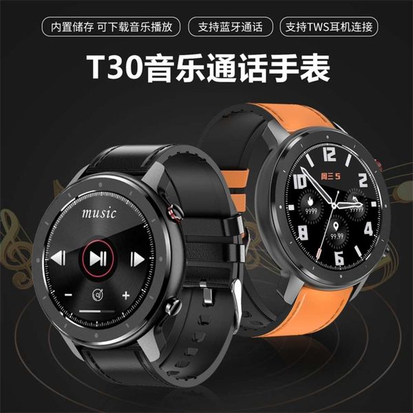

t30 music watch call prsure heart rate blood oxygen bluetooth headset connected memory