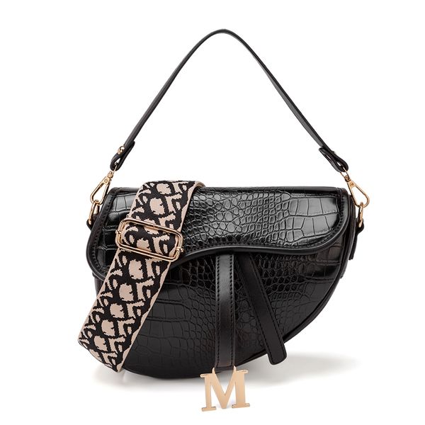 

women saddle black cross body bags messenger bag girls and ladies fashion wallet classic shoulder bag totes bags