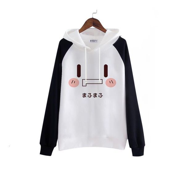 

autumn new mafumafu nico cos cartoon faces printing man and woman long sleeve hooded hoody, Black
