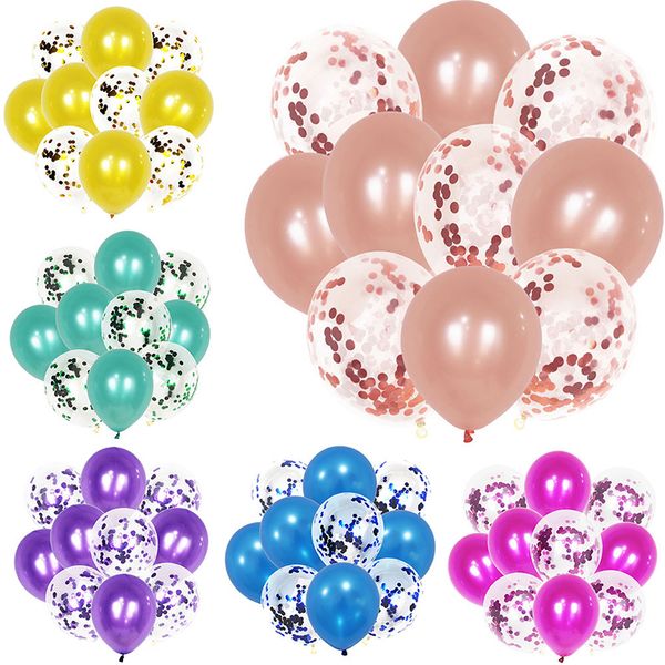 Decorazione per feste Set di palloncini per feste di compleanno Paillettes rotonde Forniture per celebrazioni multicolori Palloncini per decorazioni natalizie trasparenti Moda WH0511