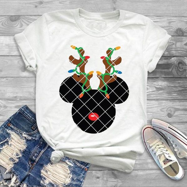 

2021 new style women's mouse t-shirt printing korean style kawaii harajuku casual women shirt plus size, White