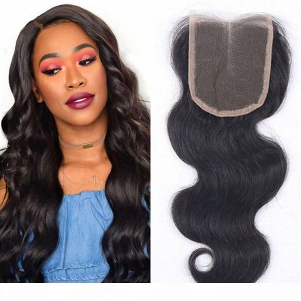 

indian human hair closure 4*4 body wave closures natural color virgin hair lace closure natural color, Black;brown