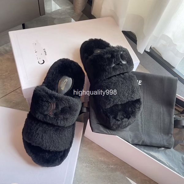 

slippers ahigo's same autumn and winter lin family versatile flat bottomed women's slippers, Black