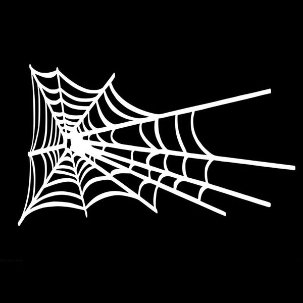

18*10.3cm cartoon spider web vinyl motorcycle decal car sticker black/silver accessories s8-1300
