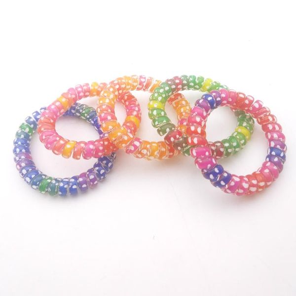 

размер 5 cm сердце печати телефонный провод gum для дам резинка для волос веревка резинка для волос случайный цвет wmtepc bdesybag, Silver