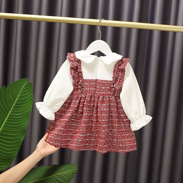 

winter korean drs plush long sve girls' super foreign sle a-line skirt fashion e20415 xwmysm4h, Red;yellow