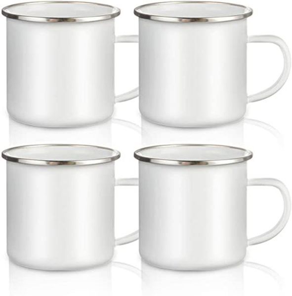 

12oz sublimation enamel mug heat transfer ceramic coffee cup with handle