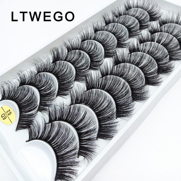 

false eyelashes ltwego 5/10 pairs lashes fluffy faux cils fake natural long 3d mink eye handmade messy extension makeup tool