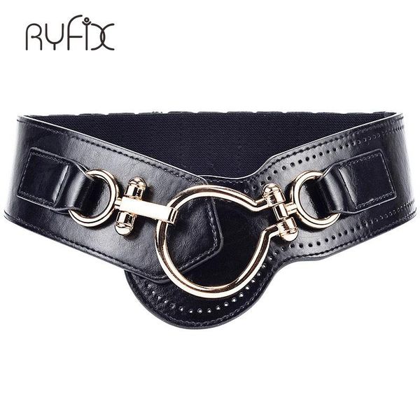 

new luxury design leather wide belts for women personality grain fabric women belt for dress down coat bit buckle bl206, Black;brown