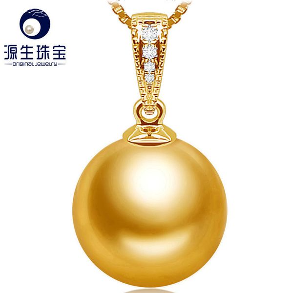 

ys] luxury 18k solid gold with diamond natural 9-11mm south sea pearl pendant necklace q1218, Silver