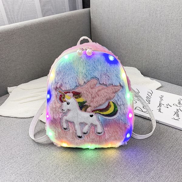 

2020 new luxury fashion design plush bag double shoulder dual purpose children's backpack one shoulder messenger bag ing