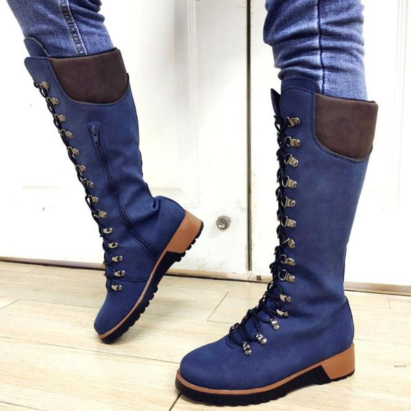 

boots ins for dropship shoelaces cosy heels walking riding vintage female shoes leisure fashion big size 43 women, Black