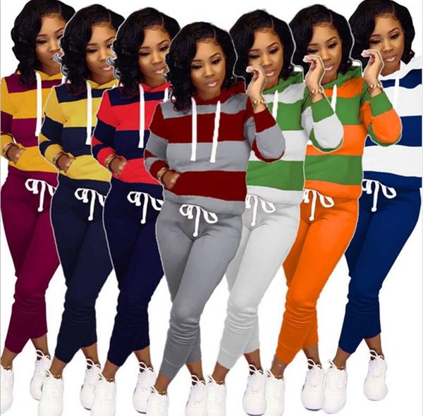 

autumn womens patchwork tracksuit long sleeve hoodies +leggings pants suit sweatsuit pullover blouse pant outfits sportswear clothes e120902, White