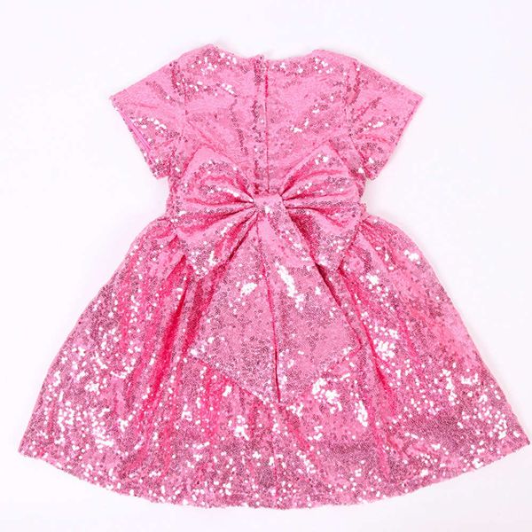 

children's new sequin princs drs short girls sve stage bow skirt, Blue