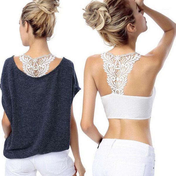 

camisoles & tanks 2021 womens workout camisole bandage crop black&white modal strappy fashion backless bra camis fitness tank women