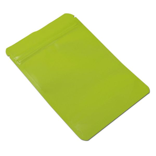 

50pcs lot pure aluminum foil stand up bag matte green zip lock resealable bag tea coffee snack packaging food storage 4 size h bbyguf