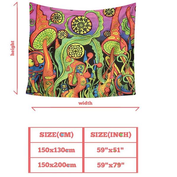 

психоделический лесной гобелен настенные настенные гобелены грибные декоративные стены искусства полиэфирное волокно hippie farmhouse home d