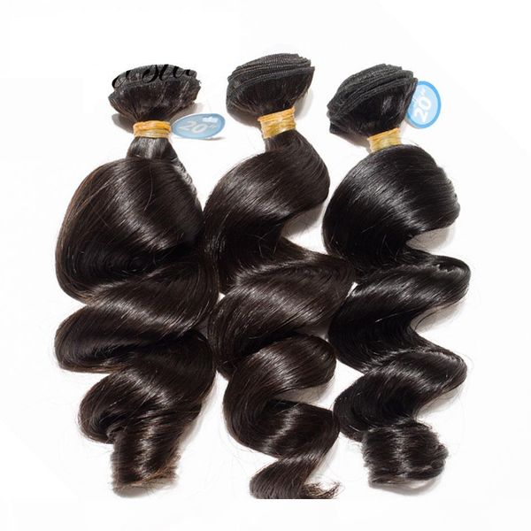 

brazilian loose wave virgin hair 3 4bundles 10a unprocessed peruvian indian malaysian human hair weave natural color can bleach can dye, Black