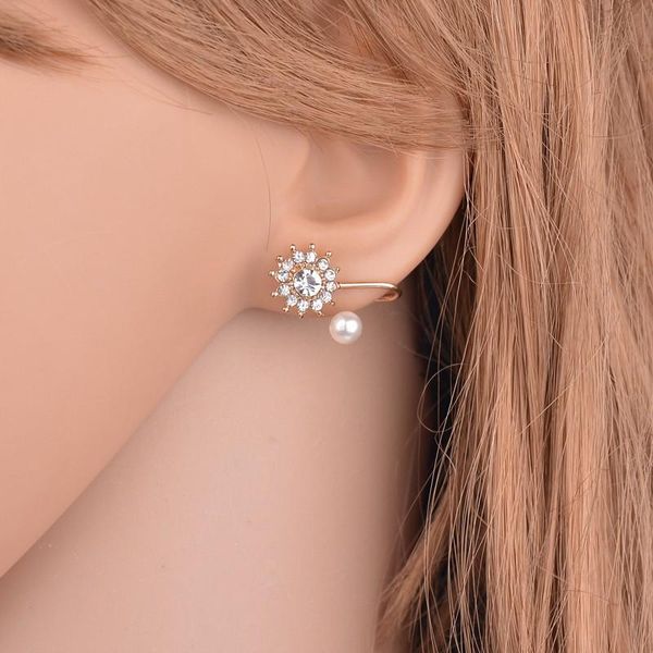 

rhinestone snowflake zircon earring gifts for girls small cute crystal statement earring silver color jewelry earrings er200093 sqcncm, Golden