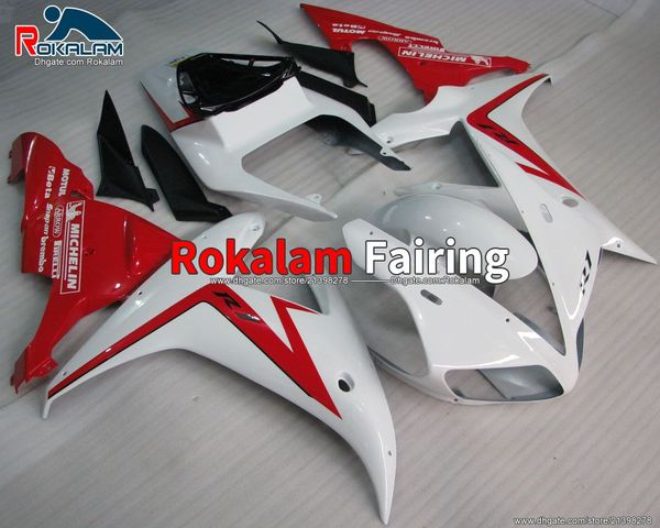 

for yamaha yzf r1 yzf1000r1 02 03 yzf-r1 2002 2003 red white aftermarket abs bodywork fairings kit (injection molding)