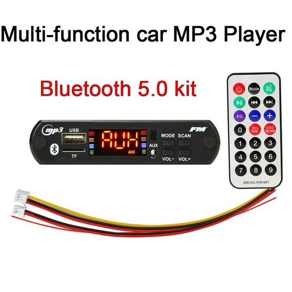 

& mp4 players 5pcs/pack bluetooth 5.0 car kit wireless mp3 wma player decoder board 12v usb sd/tf aux fm audio radio module + remote control