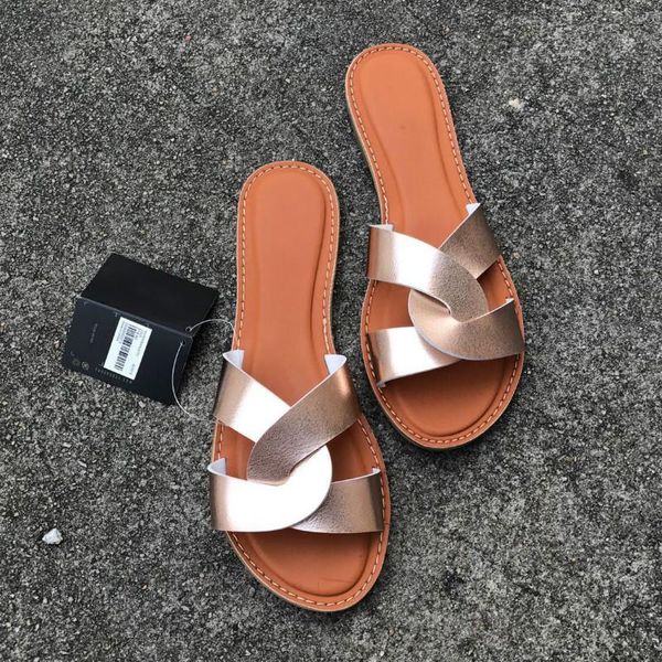 

slippers 2021 women outdoor slides slip on flat slipper summer shoes beach fashion brand solid cross original woman, Black