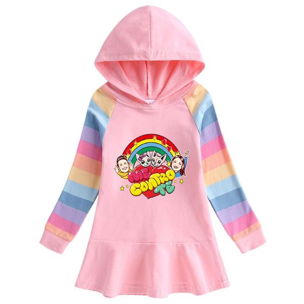 

anime me contro te cartoon printing dress kids cotton long-sleeved hoddies sweater autumn and winter dress girls casual dresses, Red;yellow