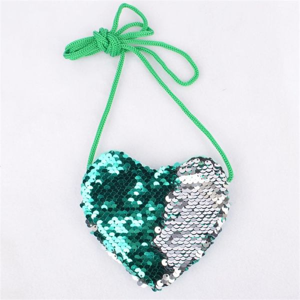 

sequins heart handbag 6 colors kids loving shoulder coin bag baby girls mini messenger bag cartoon coin purse party favor ooa748 52 j2