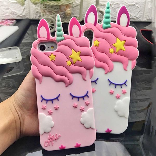 

vip unicorn pattern silicone sheath, cartoon unicorn protective case, caramel color, suitable for vip x, 5, 6, s, 6, 7, 8 plus4fre