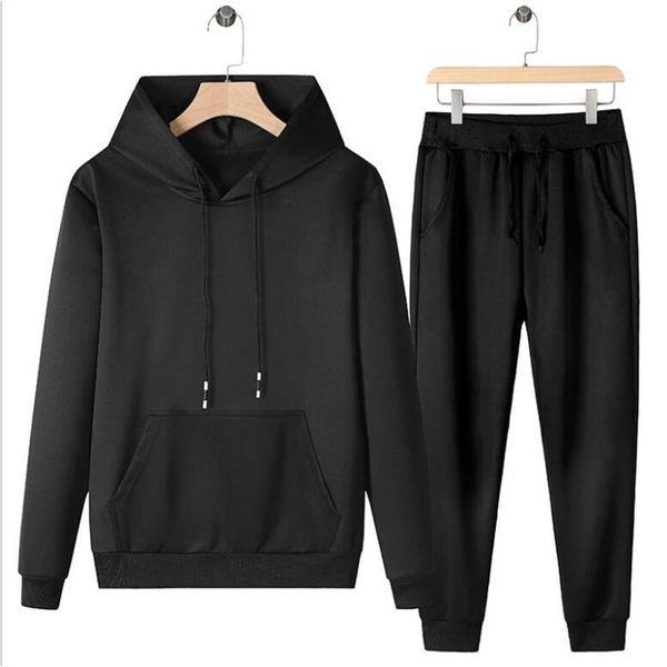 

2021 new winter men's sets hoodies+pants autumn hooded sweatshirt sweatpants fashion slim men hoodie pant pullover gfqk, Gray